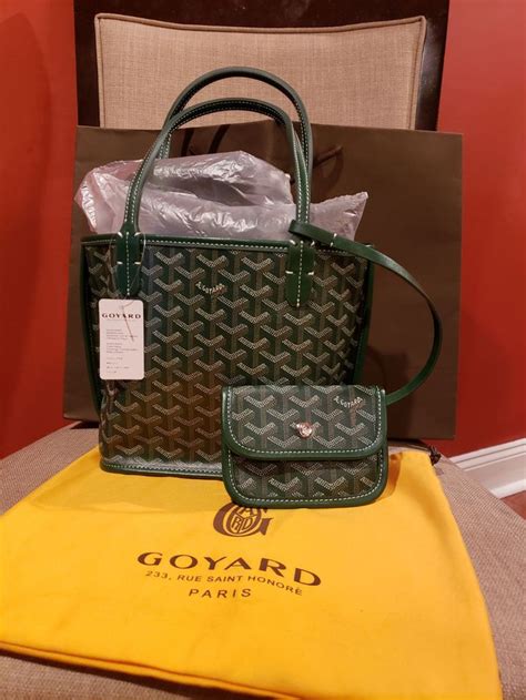 small green goyard bag|reversible goyard tote bag.